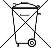 Symbol für durchgestrichene Mülltonne